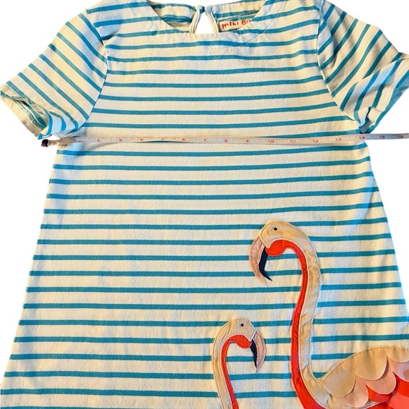 Mini Boden Blue and White Striped Flamingo Dress Size 11-12Y - Picture 2 of 9